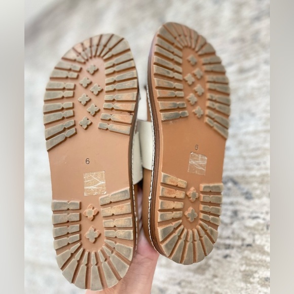 Madewell The Charley Leather Sandals Size 6 Cream Beige 2 strap - Picture 7 of 7